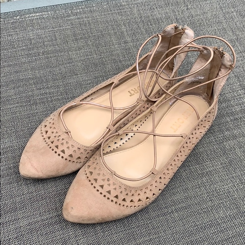 Tan suede flats